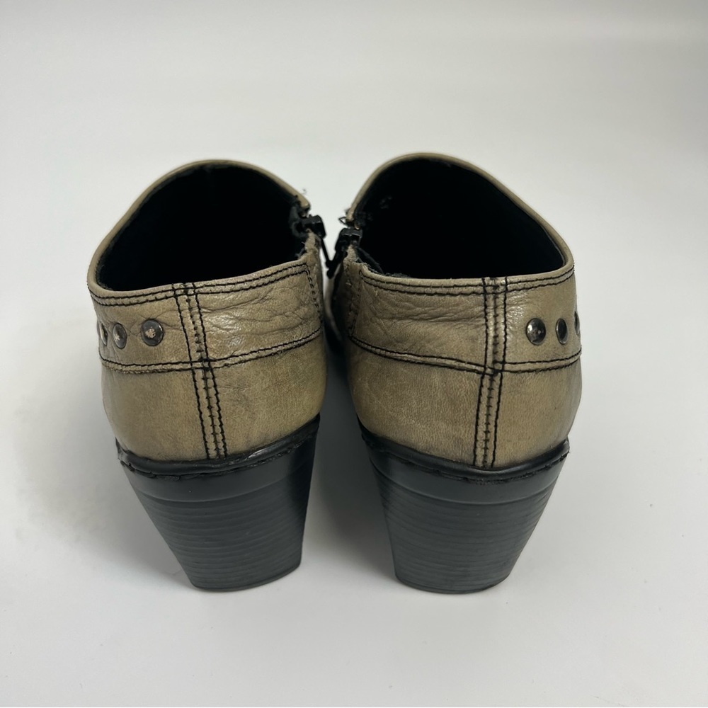 Josef Seibel Grey leather Pewter Gray Studded Ankle Boots Sz 38 - Picture 5 of 11
